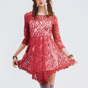 Free People Floral Mesh Lace Dress